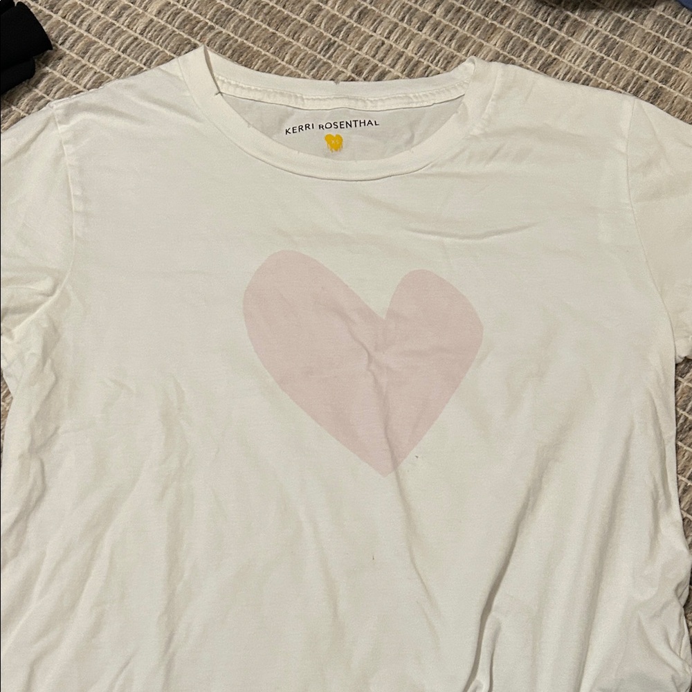 Kerri Rosenthal White Heart Short Sleeve Tee